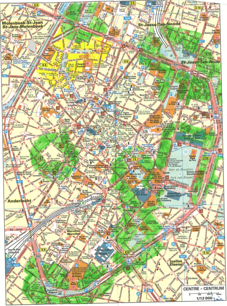Map with green in Brussel