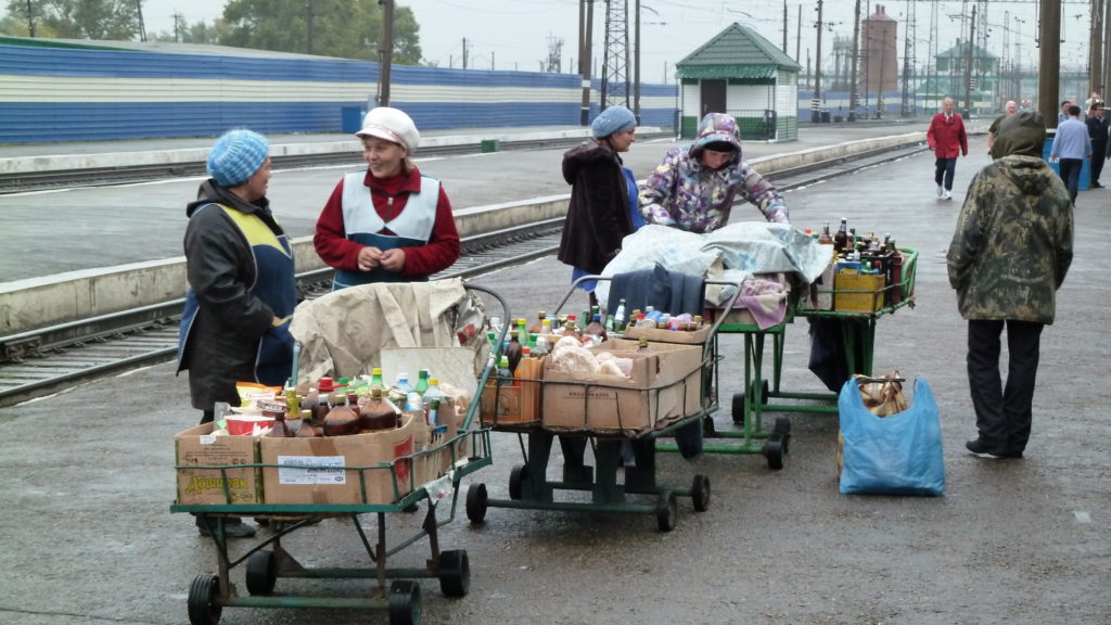 Trans-Mongolian Express - platform in Russia